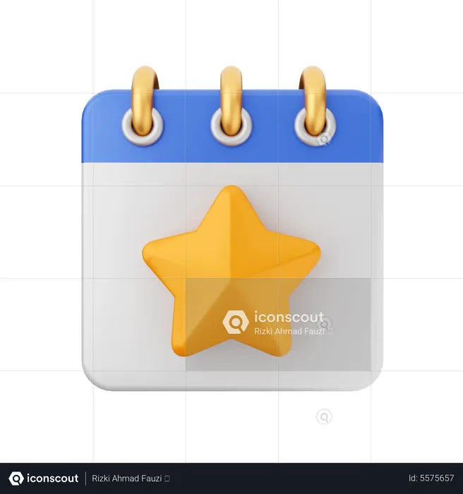 Calendario estrella  3D Icon