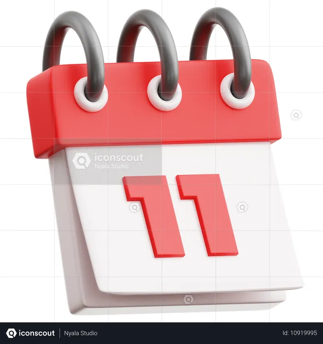 Fecha del calendario 11  3D Icon