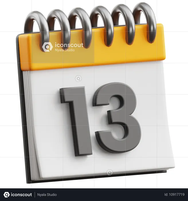 Fecha del calendario 13  3D Icon