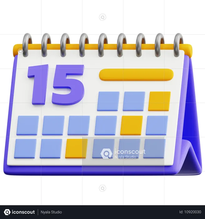 Fecha del calendario 15  3D Icon