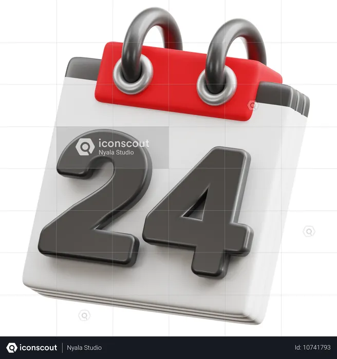 Fecha del calendario 24  3D Icon