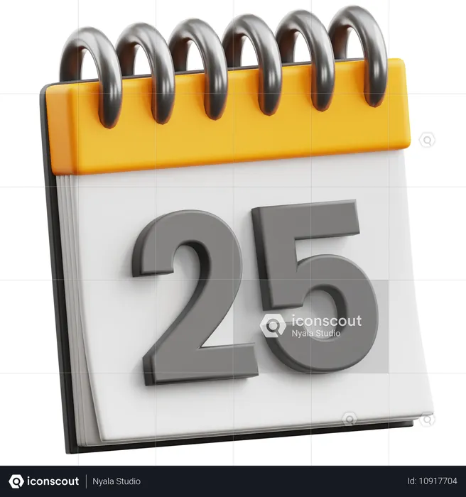 Fecha del calendario 25  3D Icon