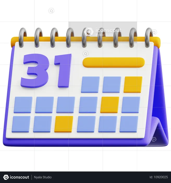 Fecha del calendario 31  3D Icon