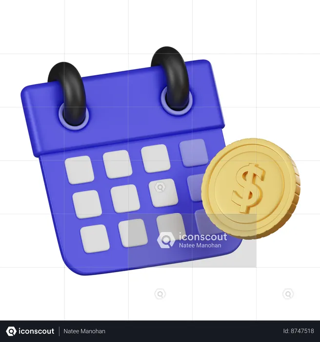 Calendário financeiro  3D Icon