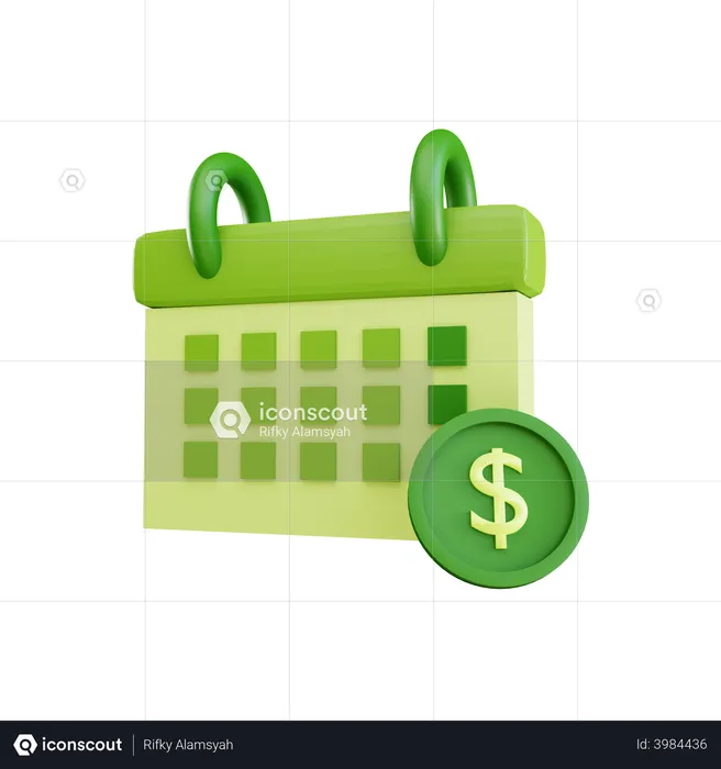 Calendario financiero  3D Illustration
