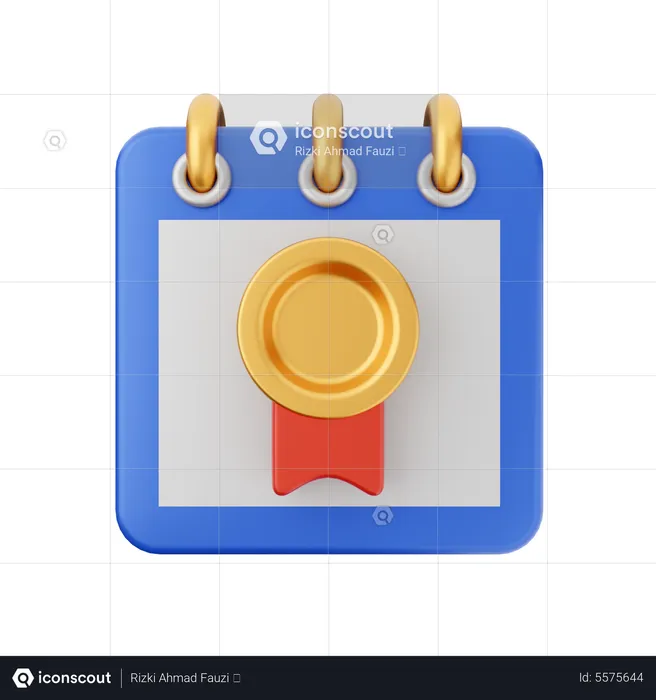 Calendario de insignia de cinta  3D Icon