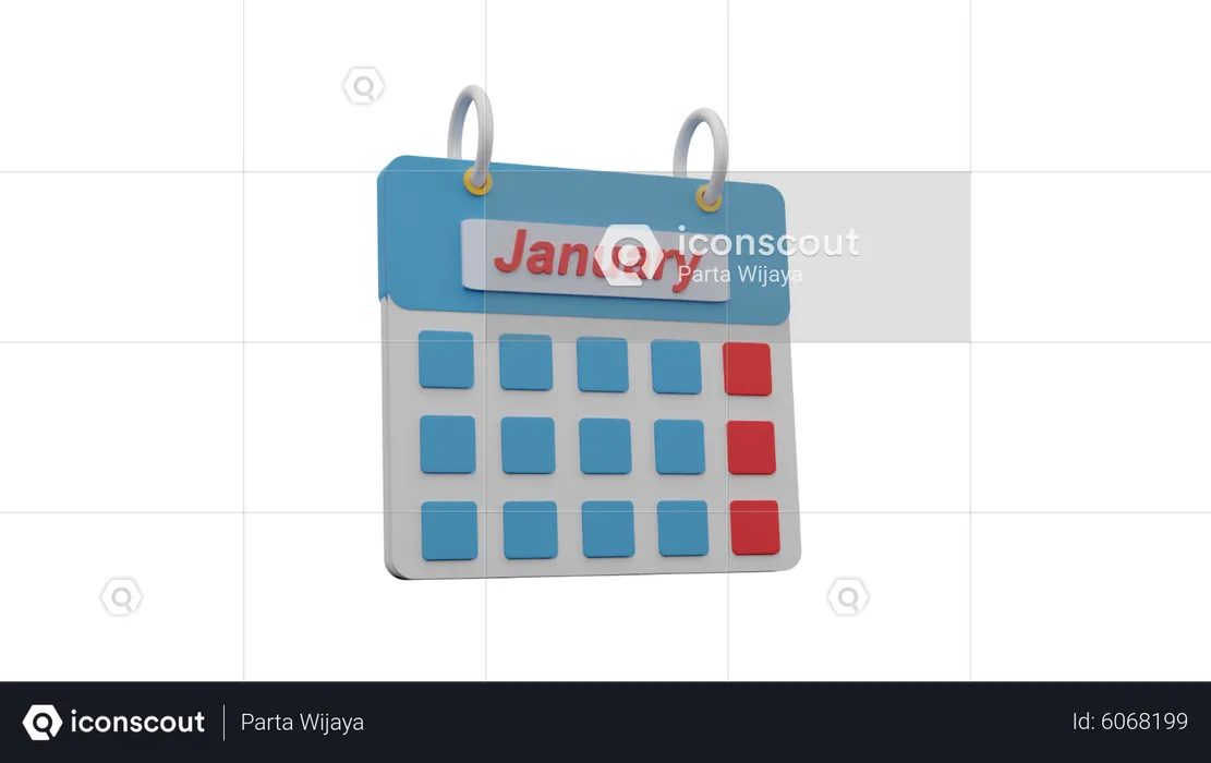 Calendário de janeiro  3D Icon