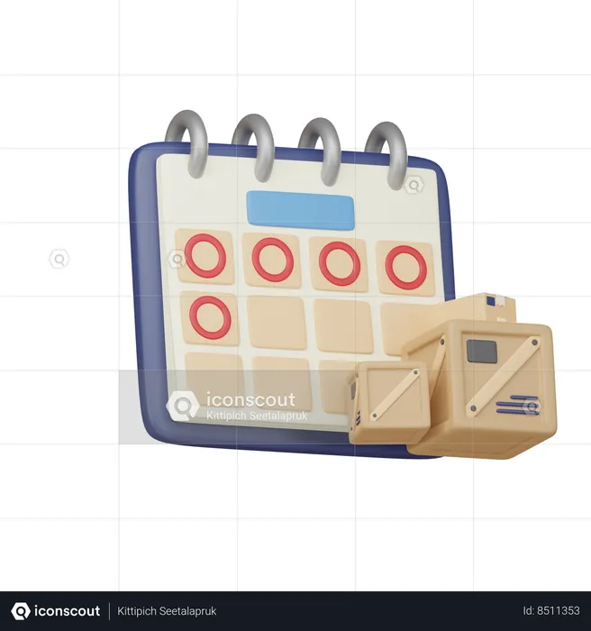 Calendário logístico  3D Icon