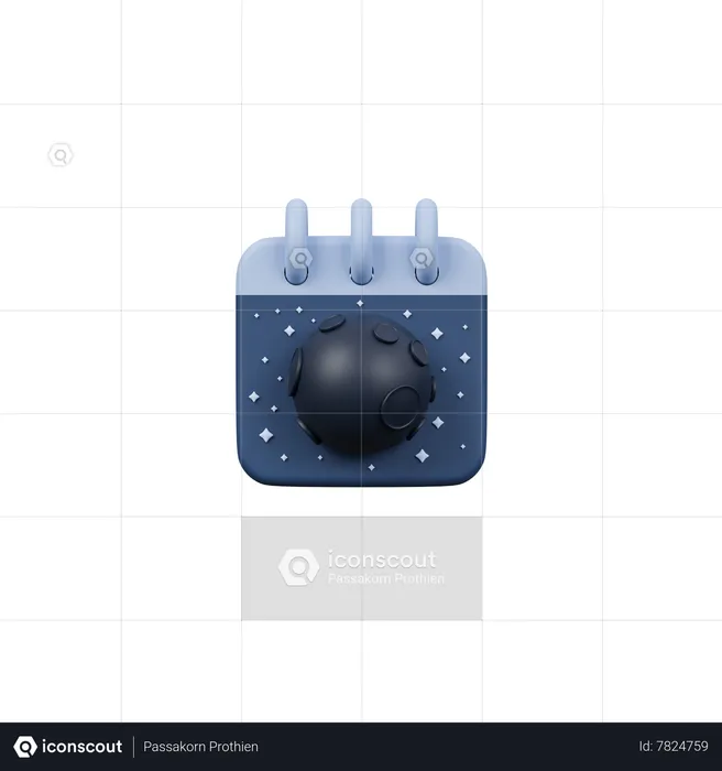 Calendário de lua nova  3D Icon