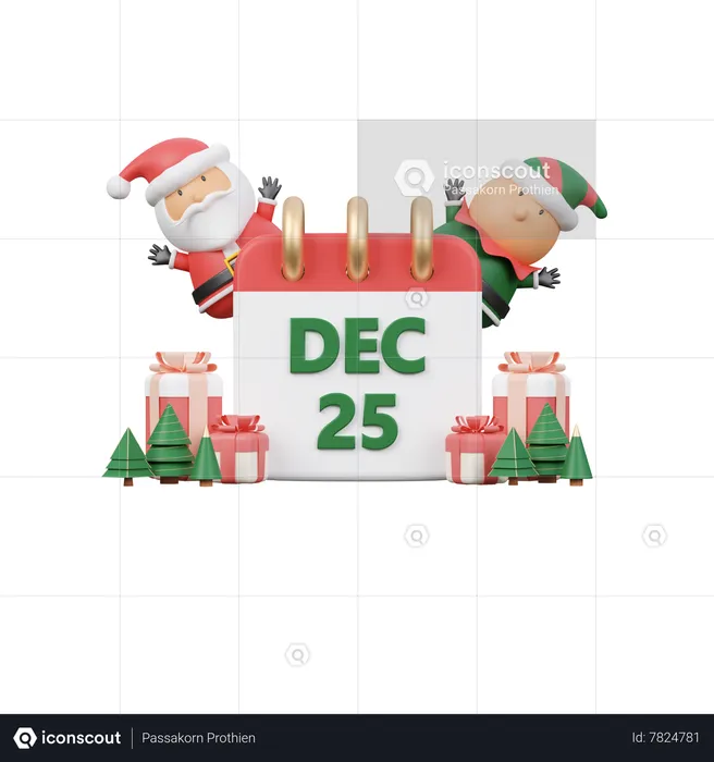 Calendario de Navidad  3D Icon