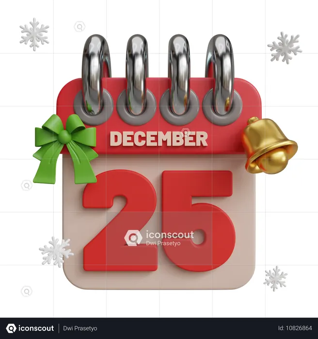 Calendario navideño  3D Icon