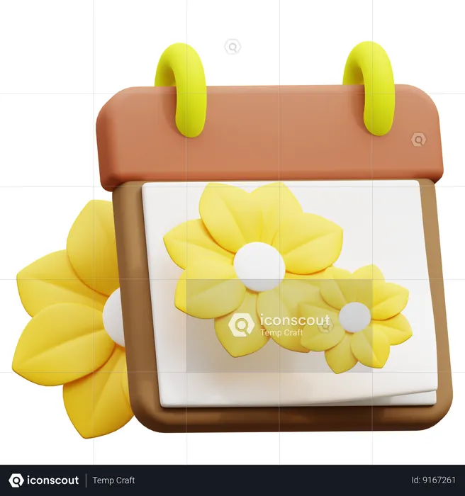 Calendário de primavera  3D Icon