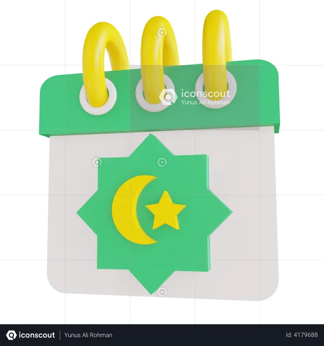 Calendário do Ramadã  3D Illustration