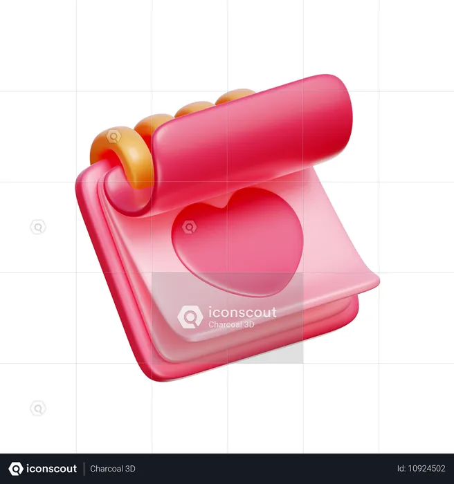 Calendario rosa  3D Icon