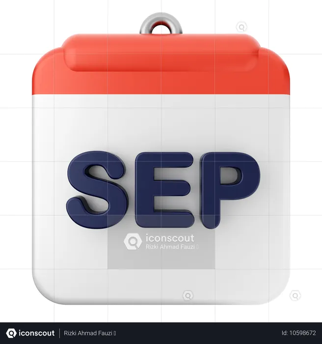 Calendario Septiembre  3D Icon