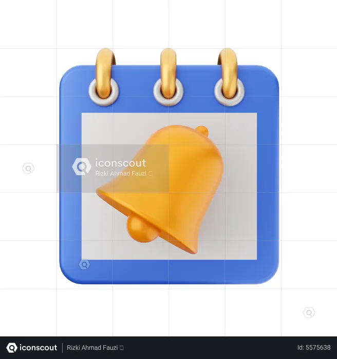 Calendário do sino de notificação  3D Icon