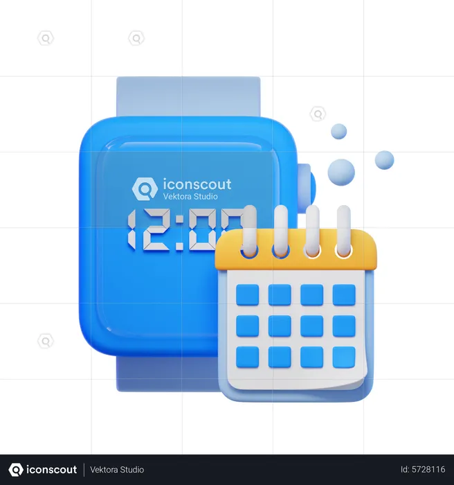 Calendário smartwatch  3D Icon