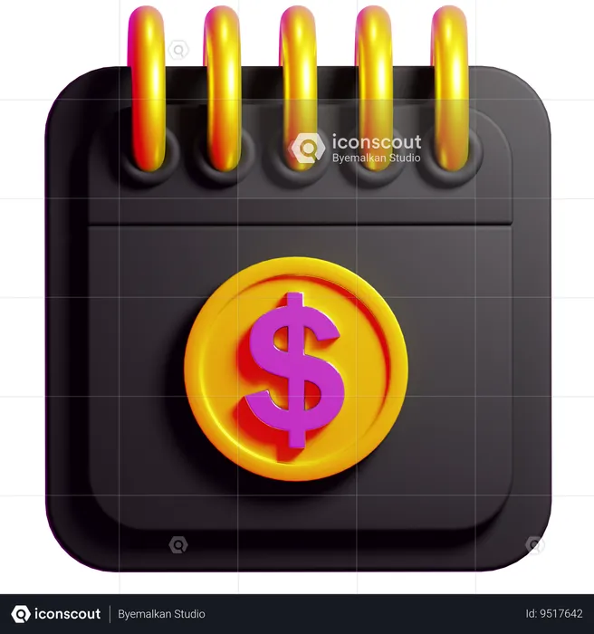 Calender And Coin  3D Icon