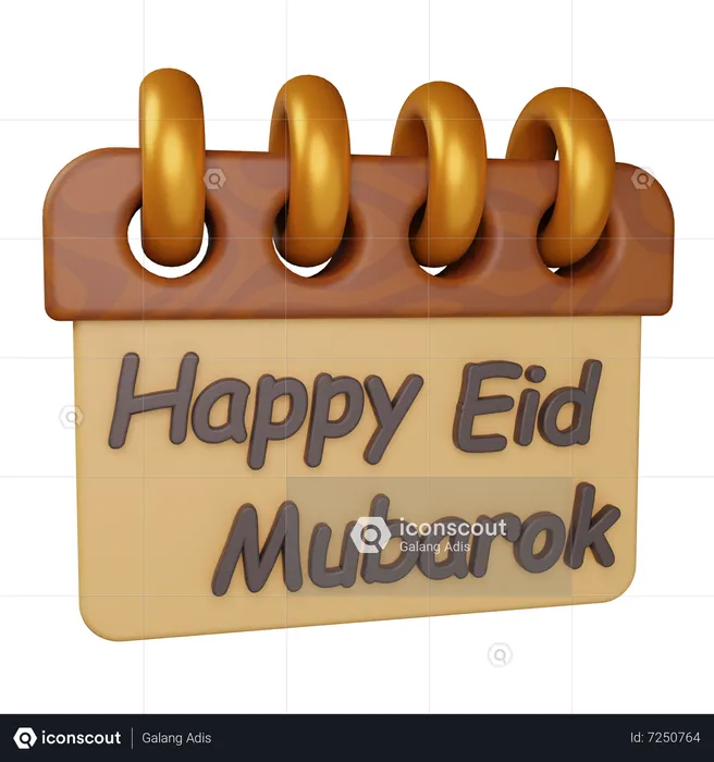 Calendrer Eid Mubarak  3D Icon
