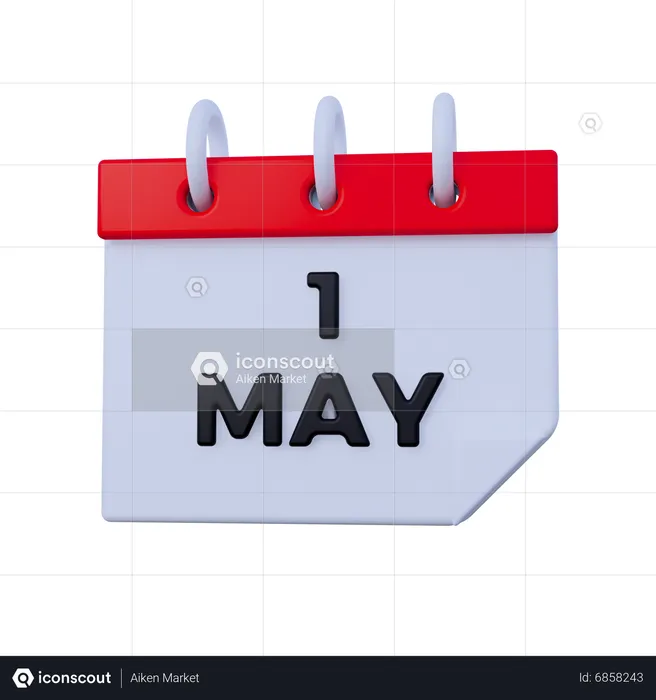Calendrier 1er mai  3D Icon