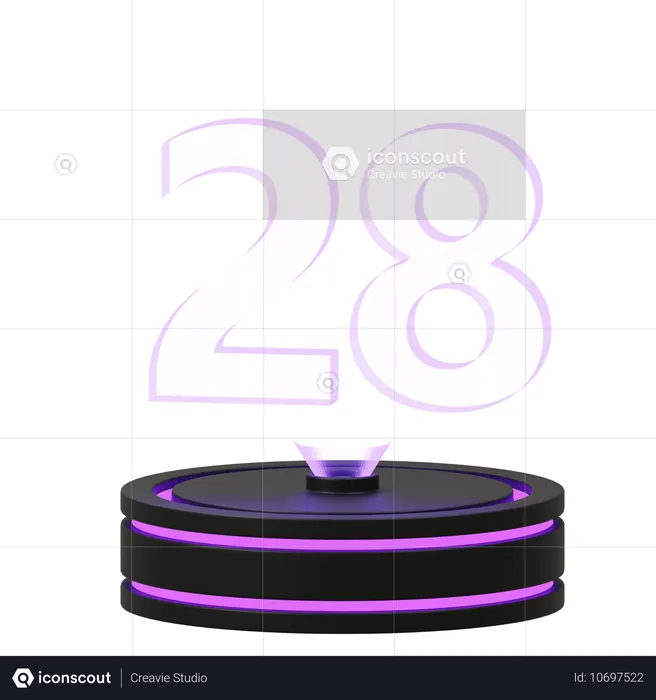 Calendrier 28  3D Icon