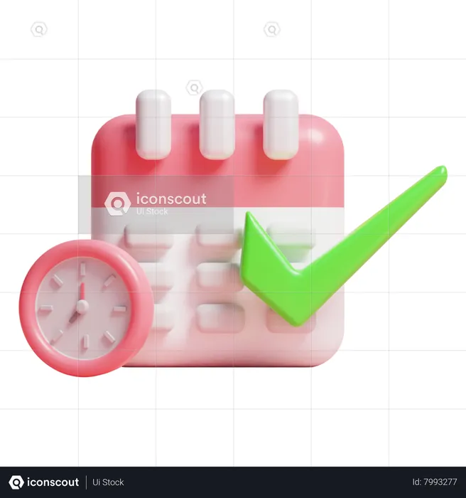 Calendrier approuvé  3D Icon