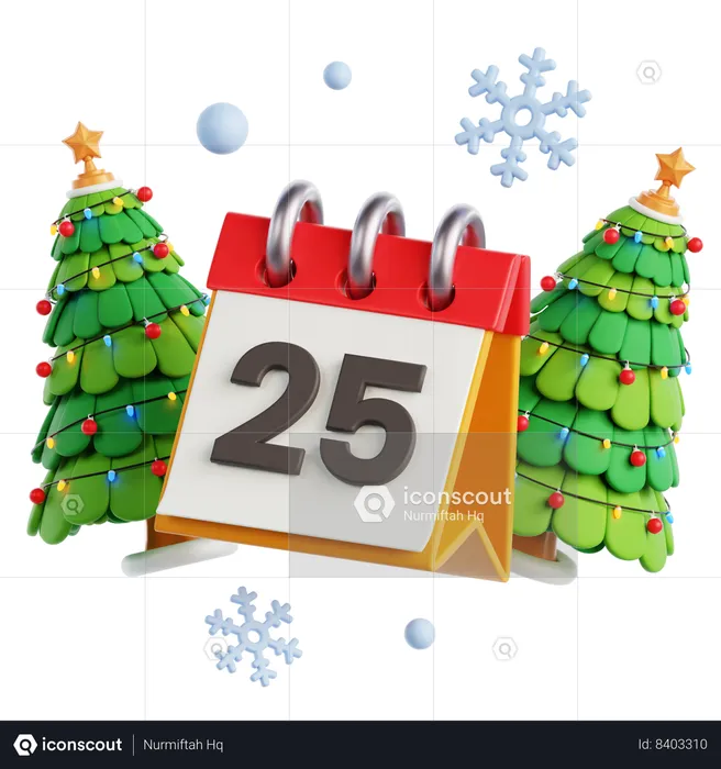 Calendrier sapin de Noël  3D Icon