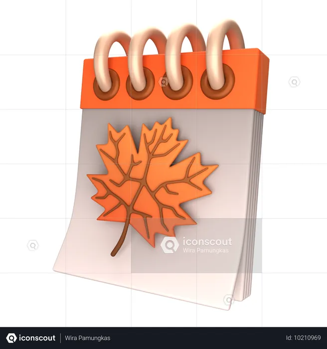 Calendrier d'automne  3D Icon