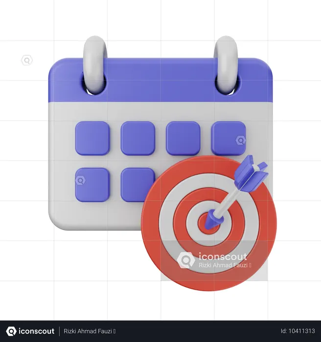 Calendrier cible  3D Icon