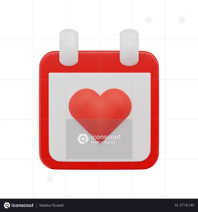 Calendrier d'amour  3D Icon