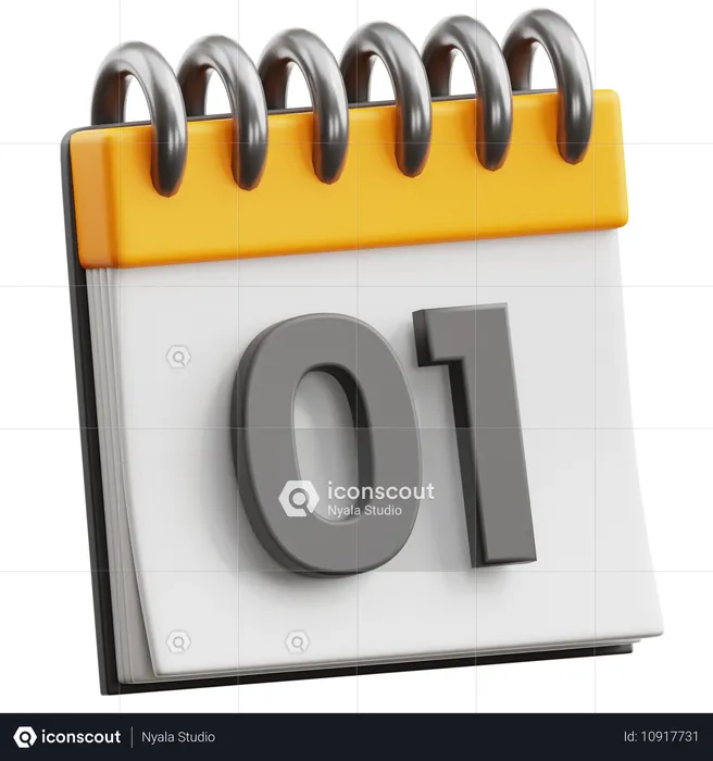 Date du calendrier 1  3D Icon