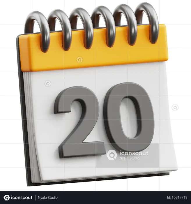 Date du calendrier 20  3D Icon