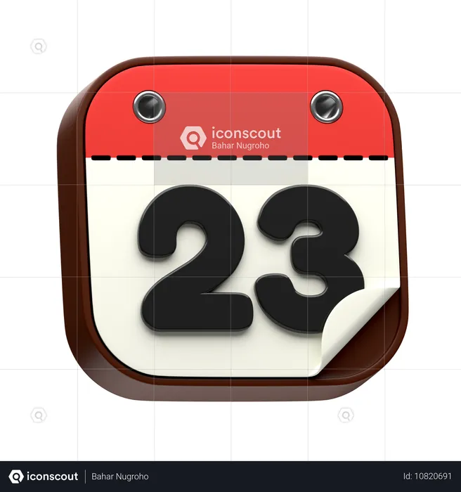 Date du calendrier 23  3D Icon