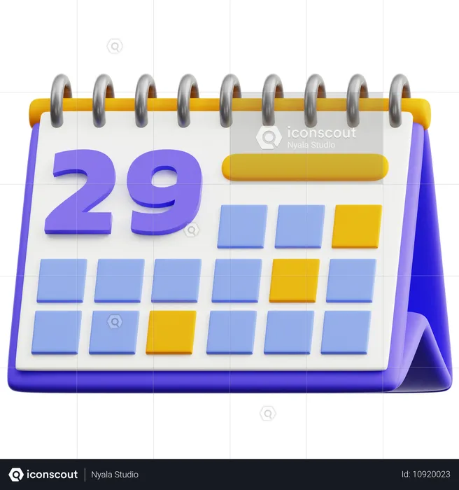 Date du calendrier 29  3D Icon