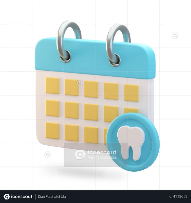 Calendrier du dentiste  3D Illustration