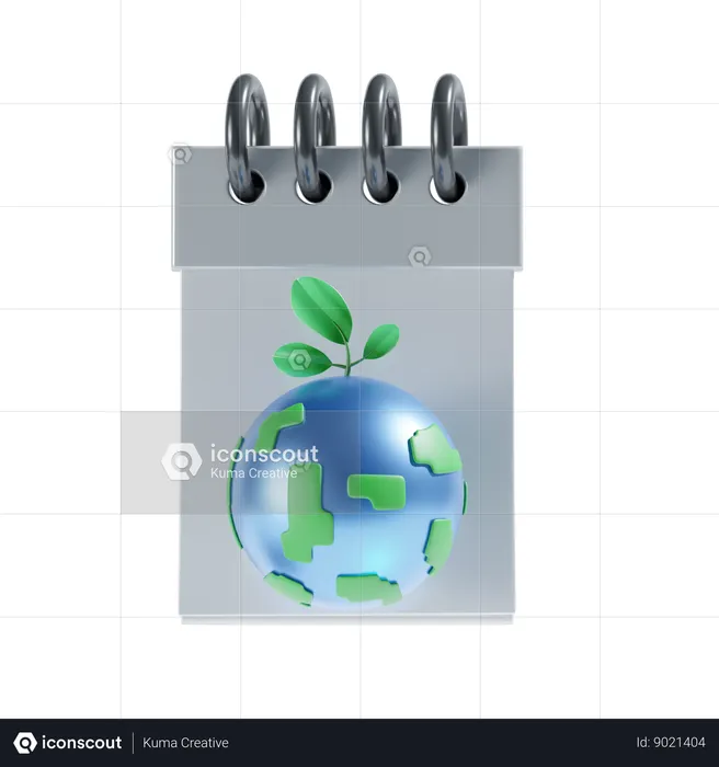 Calendrier du jour de la terre  3D Icon