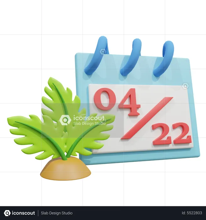 Calendrier du jour de la terre  3D Icon