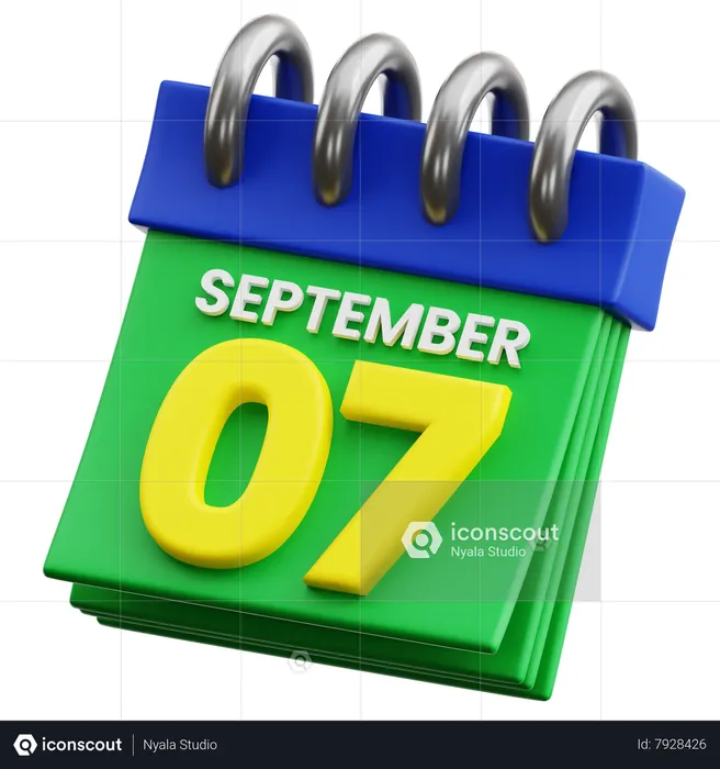 Calendrier de la fête de l'indépendance du Brésil  3D Icon