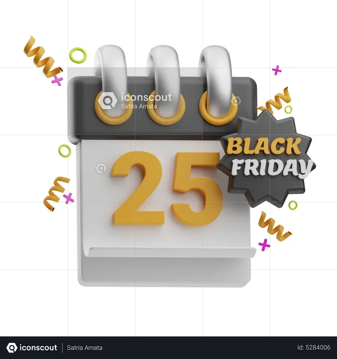 Calendrier du vendredi noir  3D Icon