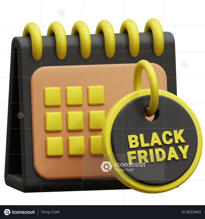 Calendrier du vendredi noir  3D Icon