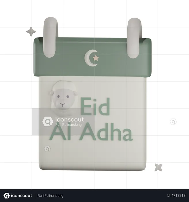Calendrier de l'Aïd al Adha  3D Illustration