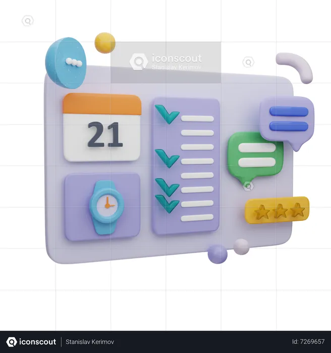 Page d'accueil du calendrier en ligne  3D Illustration