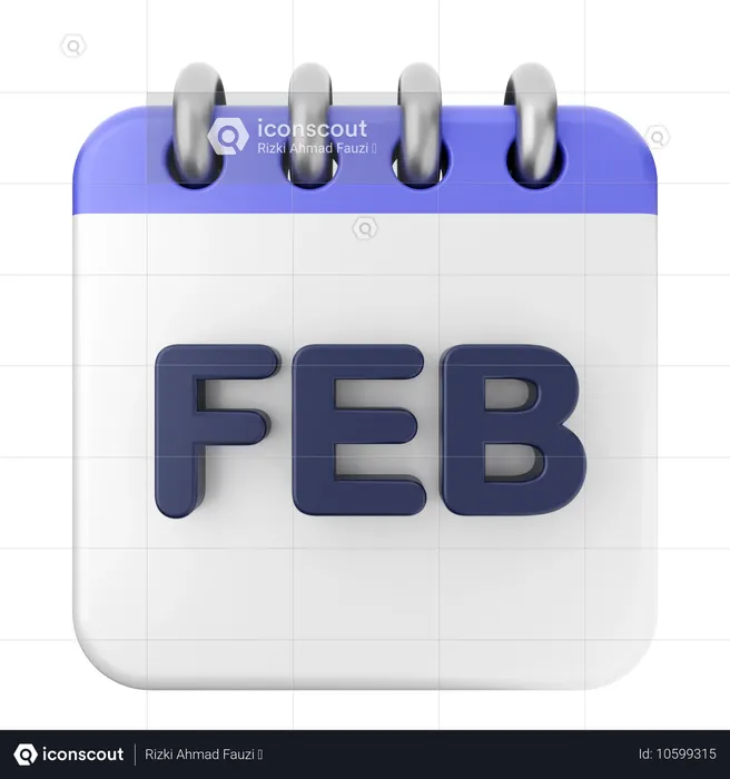 Calendrier de février  3D Icon