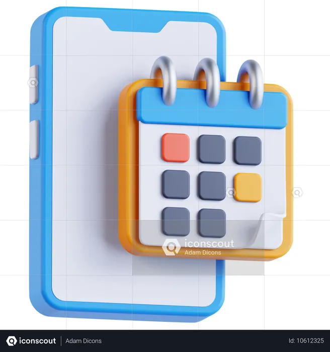 Calendrier mobile  3D Icon