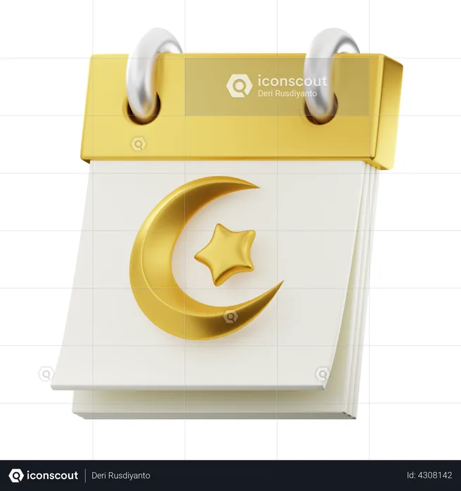 Calendrier du mois de ramadan  3D Illustration