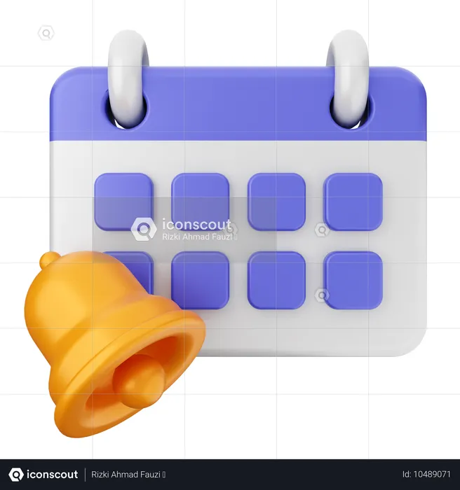 Cloche de notification du calendrier  3D Icon