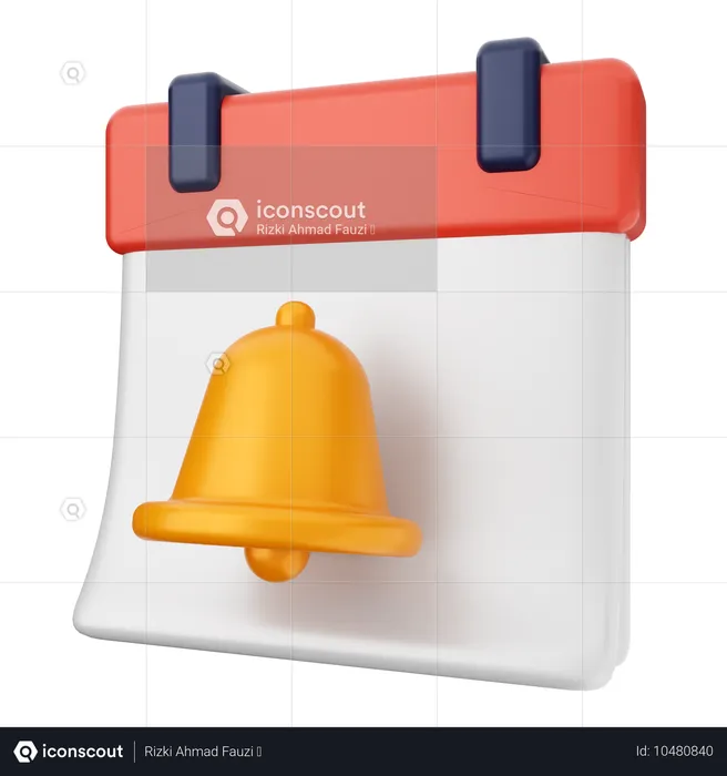 Cloche de notification du calendrier  3D Icon