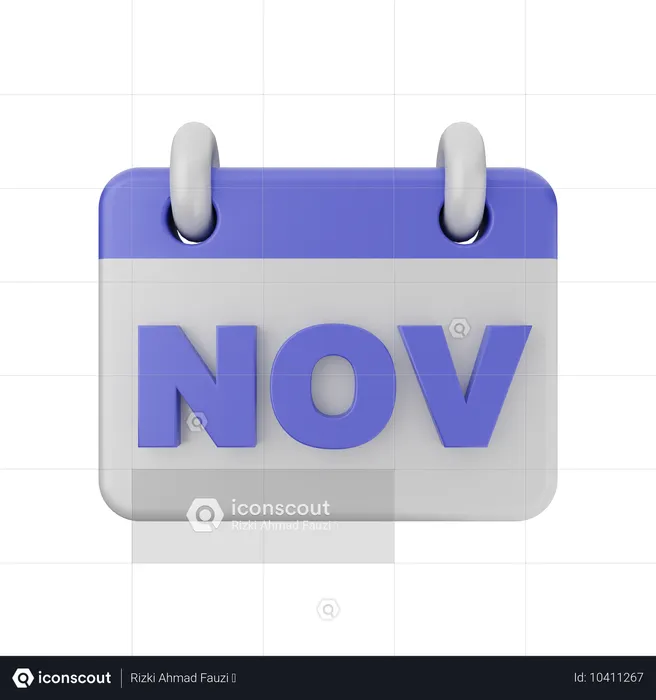 Calendrier de novembre  3D Icon