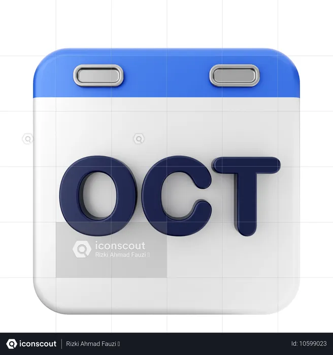 Calendrier d'octobre  3D Icon