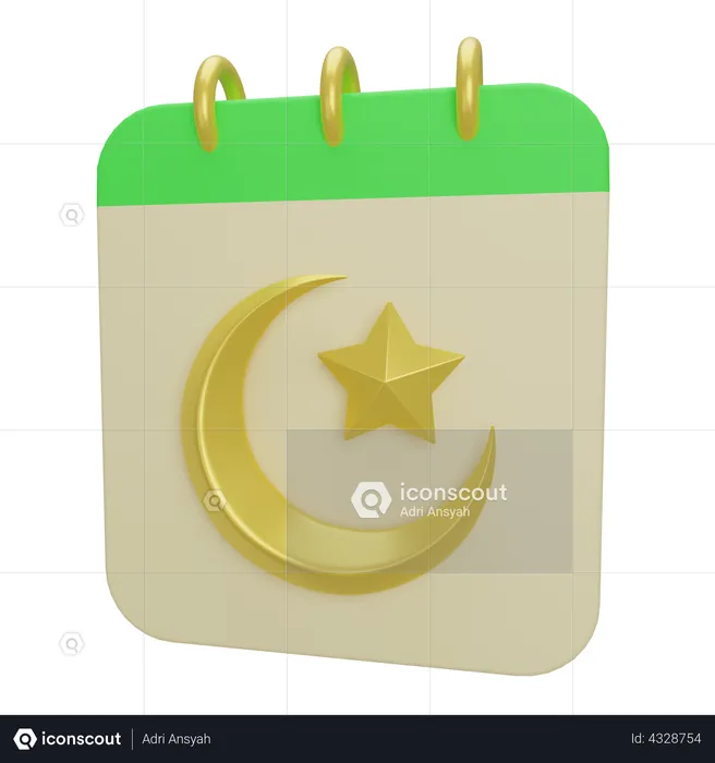 Calendrier du Ramadhan  3D Illustration